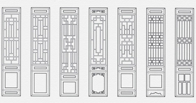 赞皇常用中式仿古花窗图案隔断设计图